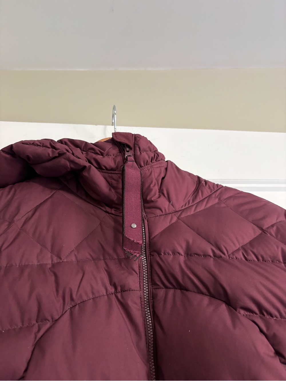 LululemonFluffin Sweat Life Goose Down Plum Purple Hooded Jacket Coat Size 8 - Picture 10 of 16